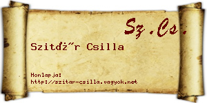 Szitár Csilla névjegykártya